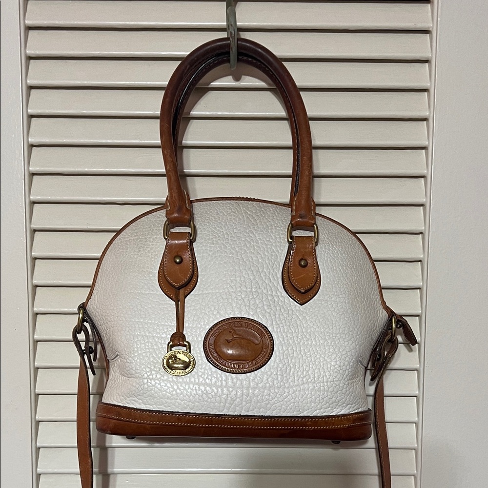 Dooney & Bourke White and Brown Satchel Vintage